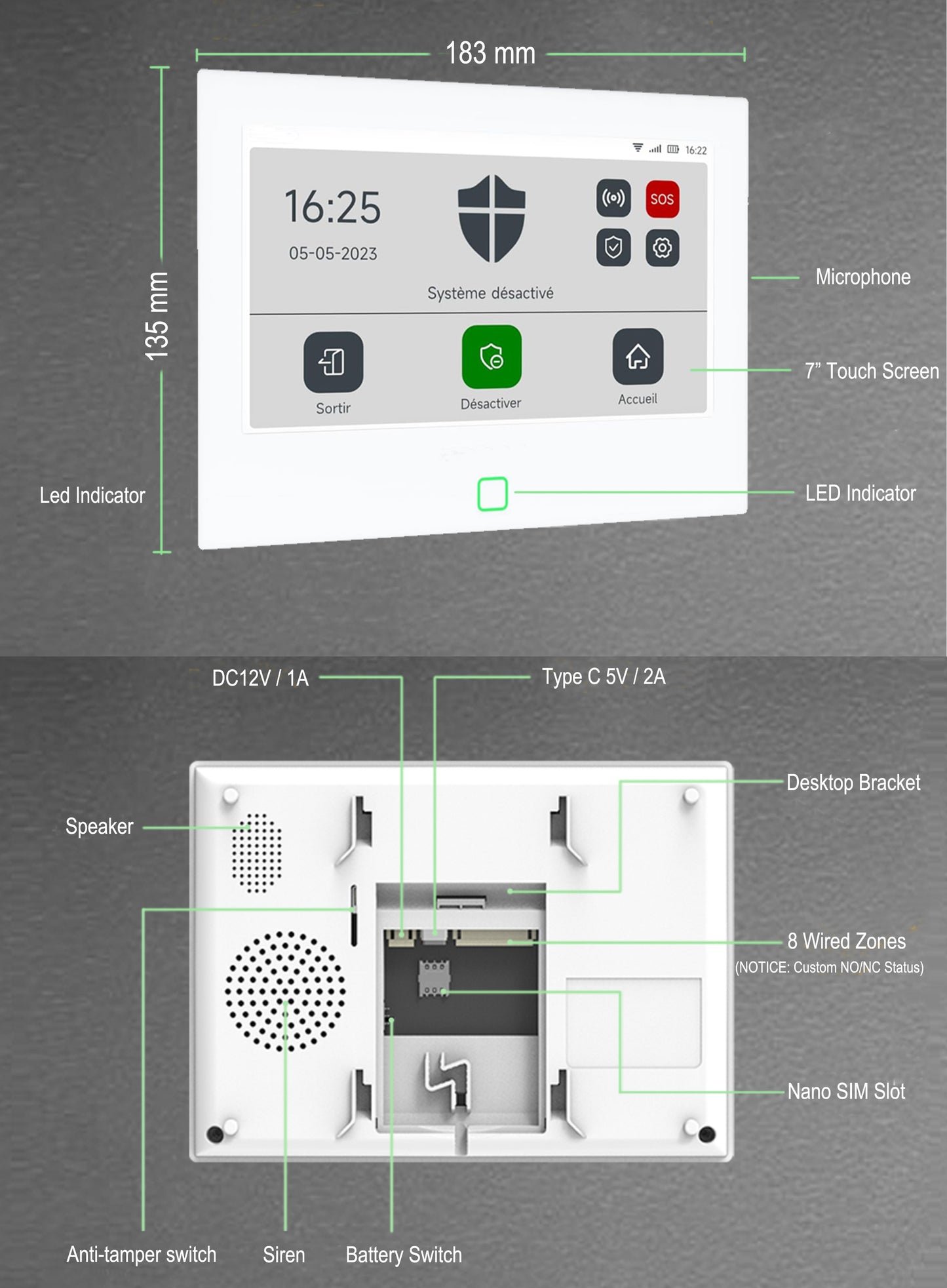 S1 - WiFi / GSM / 2G / 4G Alarmanlage für Zuhause