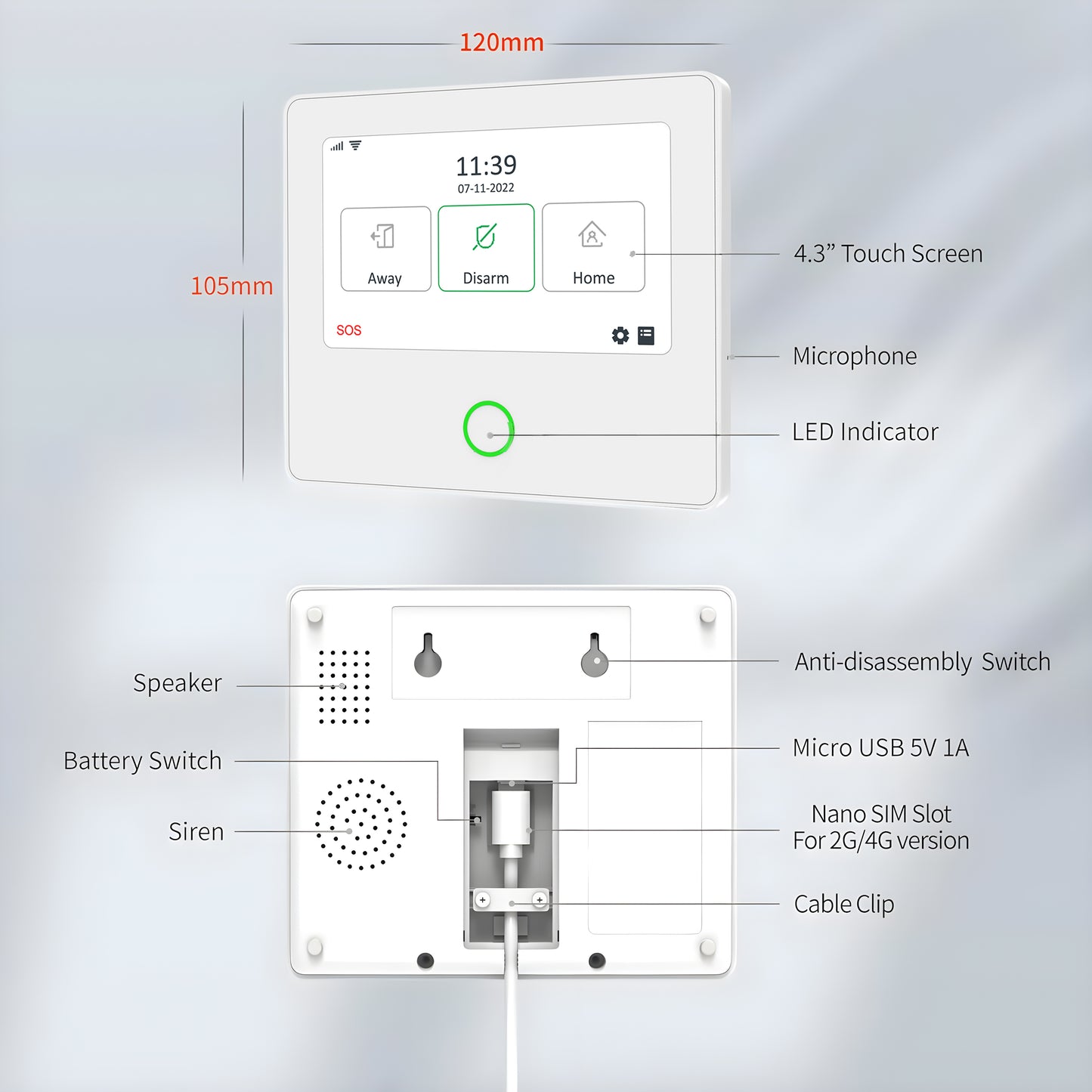S1 - WiFi / GSM / 2G / 4G Alarmanlage für Zuhause