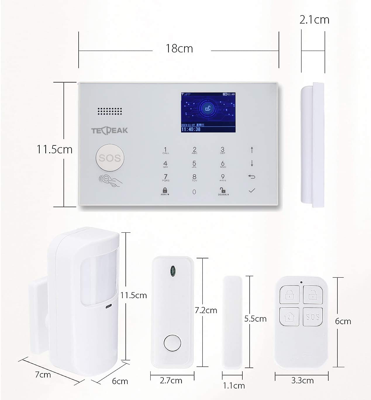 A2 - WiFi / GSM Alarmsystem (Weiß)